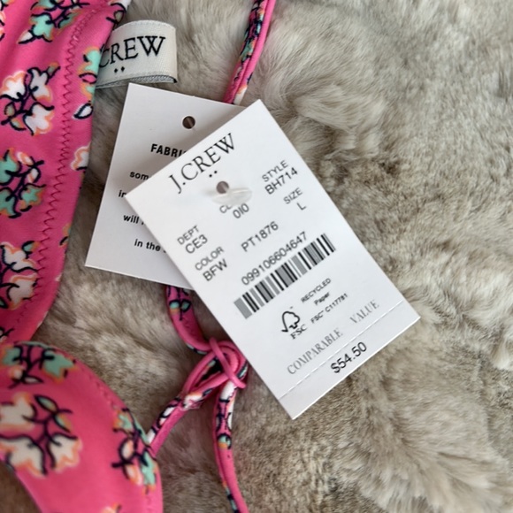 NWT J Crew Pink playful floral bikini - Picture 4 of 6